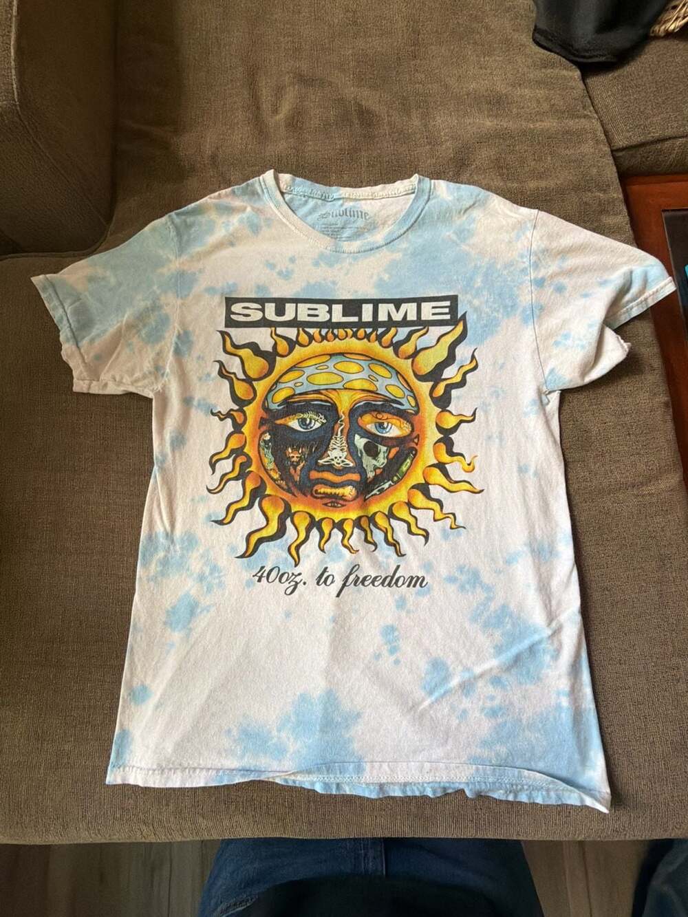 Sublime 40oz. to Freedom Sun Logo Blue Tie-Dye Graphic T-Shirt